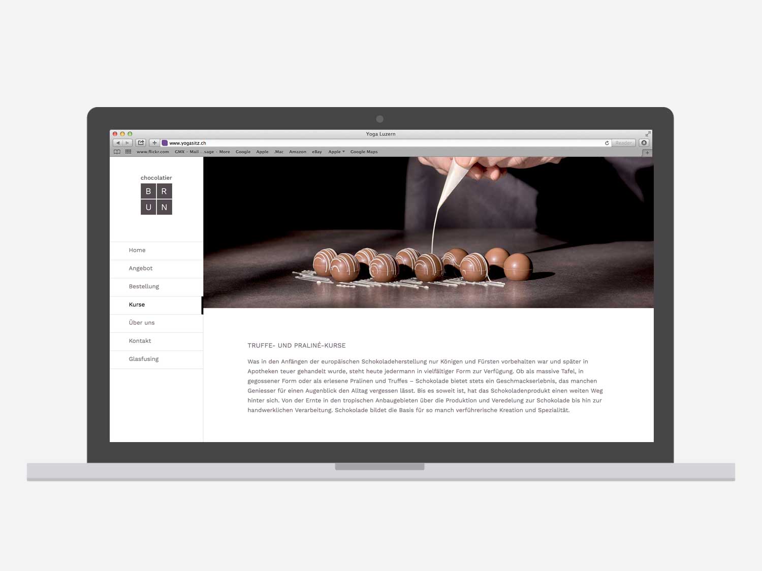 Webdesign Chocolatier Brun